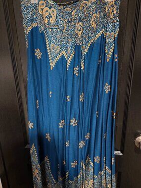 Palazzo Pants for Women Wide Leg Boho Harem Yoga Pants Size L Teal